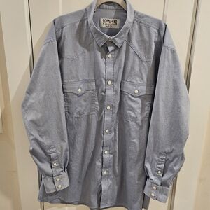 NWOT Schaefer Outfitters Button-Down Western Shirt - Light Blue - Size XXL